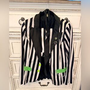 Beetlejuice Black and White Striped Jacket